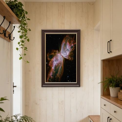 Toile nébuleuse de papillon grand format avec cadre à suspendre