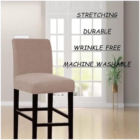 4-Pack Barstool Covers - Durable Pub Chair Slipcovers for Dining Room & Counter Stools - Stylish & Protective Barstool Protector Slipcovers (A, 2-Pack)