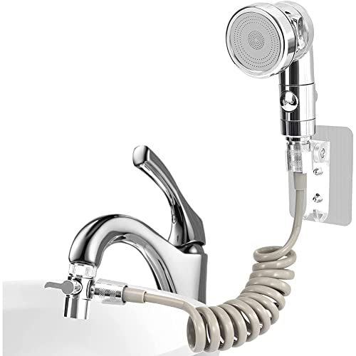 Ducha de Mano para Lavabo, Juego de Cabezal de Ducha para Lavabos, Ducha Lavabo, con Manguera Telescópica o Adaptador Universal, Perfecta para Lavar el Cabello o Limpiar el Lavabo Cover