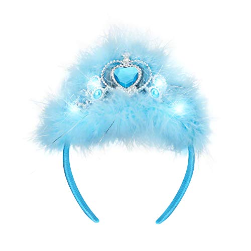 FlashingBlinkyLights Light Up Blue Princess Tiara Headband