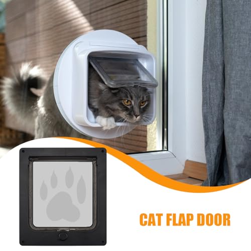 Puerta para gato con bloqueo de 4 vías para dar libertad a tu mascota en casa 7