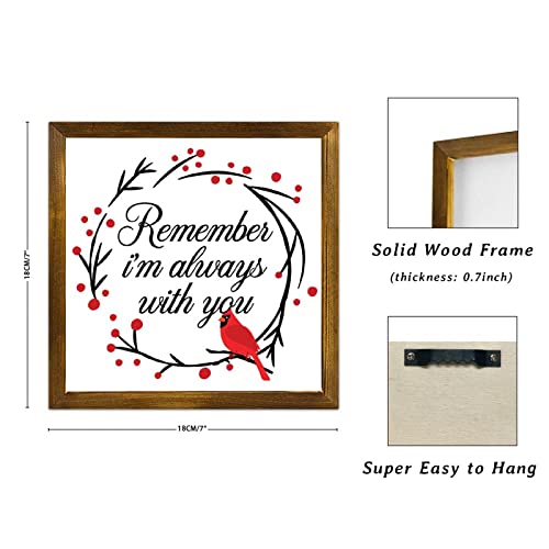 Luckluccy Christmas Wooden Sign Remember I'm Always With You Sign Motivational Literary Quote Decorative Home Wall Art Rustic Signs With Hook For Home Kitroom Bedroom Decor Housewarming Gifts 7X7In #TOP1