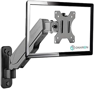 ONKRON Full Motion Gas Spring TV Wall Mount Bracket for 13-34 Inch Screens - VESA Compatible, Smooth and Easy Adjustment, Durable and Secure, Space-Saving Design - G120 Black