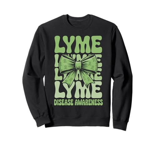 Lyme Warrior Groovy Bow Coquette Lyme Disease Awareness Sudadera