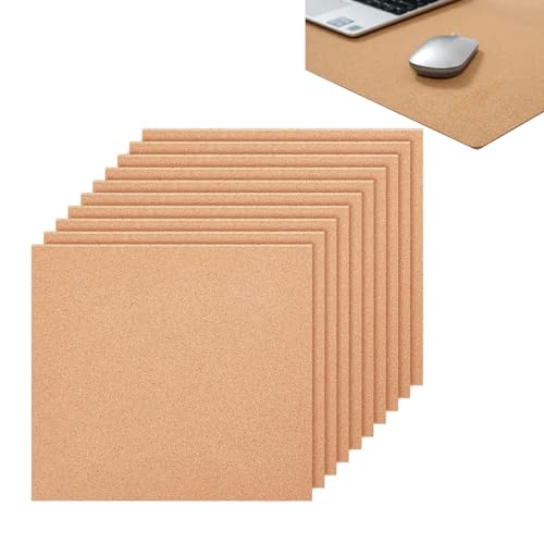 24 Stück Korktafel 100x100 mm Quadratische Korkuntersetzer 1mm Dicke Sandbraune Korkplatte, Isolierte Korkplatte Für Pinnwände, Wanddekorationen, DIY Handwerk