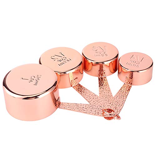 Tazas Medidoras de Acero Inoxidable, juego de herramientas de cocina duraderas en oro rosa 6