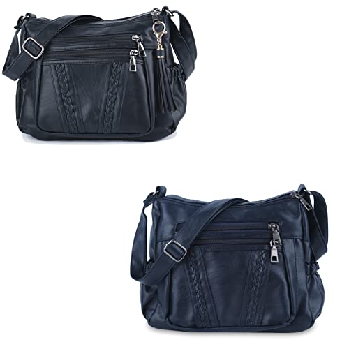 ELDA Crossbody Bags For Women Black and Dark Blue