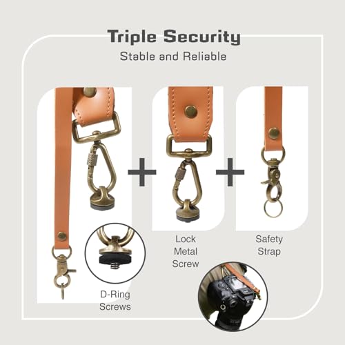 Image of Camera Harness for 2 Cameras,Dual Shoulder Leather Camera Strap,Full Grain Leather Harness for Photographers