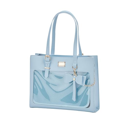 [bealight] 痛バッグ トート A4 おしゃれ 痛バ ショルダーバッグ 透明 トートバッグ 推し活バッグ ファスナー 大きめ レザー ブラック 推し活 ヲタ活 ギフト 誕生日