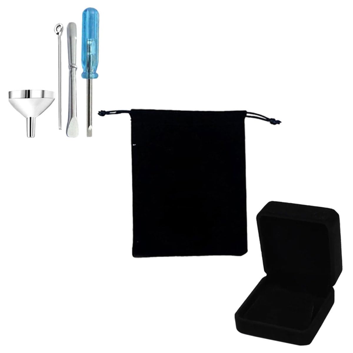 Kit de llenado para urnas que evita derrames con embudo pequeño de acero