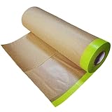 Jelowon Paint Masking Paper with Adhesive，22in x 50 feet Drape Paint Paper, Masking Paper for Paint