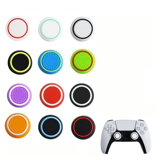 24 PCS Silicone Thumb Grips for PS4/PS5/Xbox Controller, Anti-Slip, Anti-Scratch & Enhanced Gaming Grip Protectors