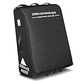 RAYMACE Padded Stroller Travel Bag for Airplane with Wheels Fits to UPPAbaby Vista V2 V3, Cruz V2 V3,Travel Safe Protection Storage Bag, Patterned Design, Black