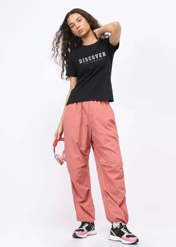 Image of Nobero Women's Graphic Printed T-Shirt | Regular Fit 180 GSM Cotton Tee for Women | Comfortable Round Neck Casual Wear