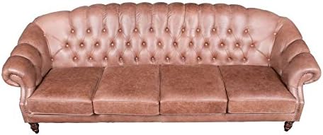 Windsor Style Leather Four Seat Sofa