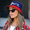 LFKVYZLC Fashion Heartbeat Motocross Printed Bucket Hat for Men Women, Blue Red Fisherman Cap Festival Hat #5