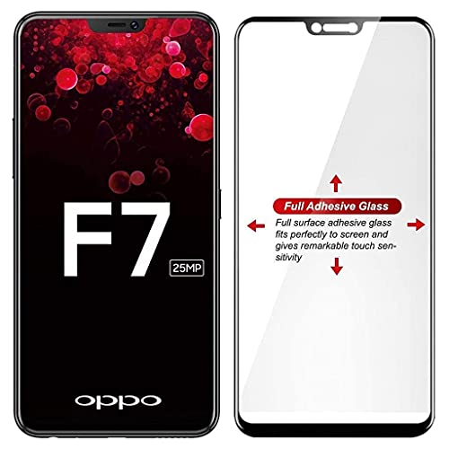 Image of Screen Protector for Oppo F7 Black Tempered Glass Edge-to-Edge 6D Screen Guard With Installation Kit