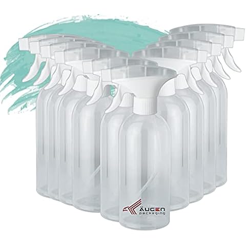 ÄUGEN GmbH | 10Stk a 500ml Sprühflasche | weißer vollplastik Sprühkopf | Trigger | leer | Spray Bottle Cover