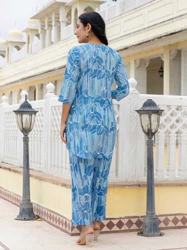 Image of feranoid Elegant V-Neck 3 /4 Sleeve Kurta & Pant Co-ord Set (S-XXL)