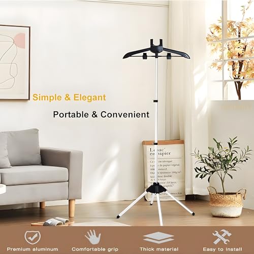 Image of 24x7 eMall Clothes Display Stand Hanger Rack For Shops Retailers, Steam Iron Stand Adjustable 3-Height Tripod Foldable Clothing Rack For Air Drying, Ironing & Storage., 430 x 20 x 860 mm