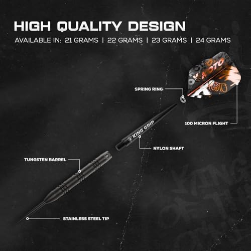 KOTO - Imperial, 24 G, Black, 80% Tungsten, Darts, Incl. 3 Barrels, 3 Flights & 3 Shafts - Image 4