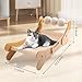 ondware Large Sisal Cat Scratcher Bed Hammock, Wooden Cat Lounge Pad with 3 Sisal Balls, Durable Scratch Board for Indoor Cats, Furniture Protector