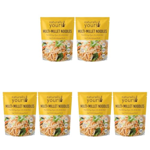 Image of Naturally Yours Multi Millet Hakka Noodles | Ragi, Bajra, Little, Kodo & Barnyard Millet with Whole Wheat | No Maida, No Onion No Garlic, Jain Friendly, Vegan, Preservative Free | 180g Pack of 6