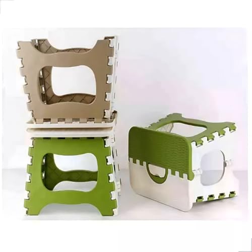 Banqueta Plástica Dobrável Portátil Multiuso Compacta, Suporta até 80 quilos, 20x18x23cm