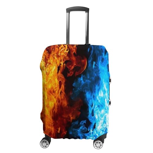 Red And Blue Fire Flames Luggage Cover Travel Suitcase Cover Luggage Protector 22-24 Inch