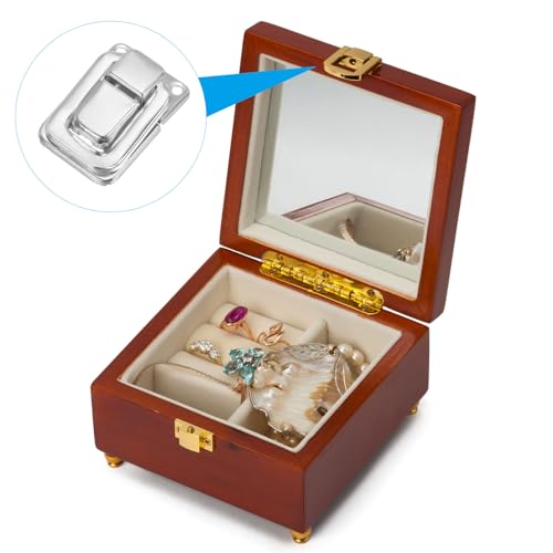 Image of PATIKIL Toggle Catch Lock 1.4 inch x 0.9 inch, 24 Pack Metal Buckle Hasp Lock Latch Clasp for Jewelry Box Wooden Case Decoration, Silver