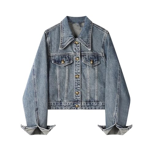 Veste en denim rétro coréenne blouson en jean décontracté haut ample printemps pour femme