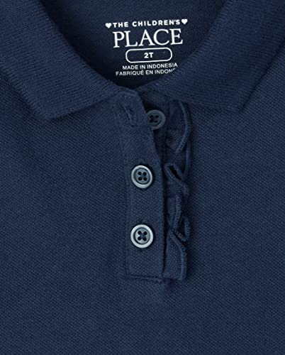 Image of The Children's Place Girls' Toddler Mulipack Short Sleeve Ruffle Pique Polos