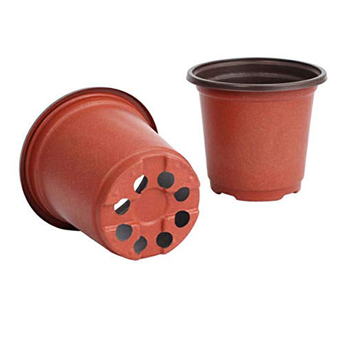 Ozgkee 100 Pcs Flower Pot, Plastic Flower Pot