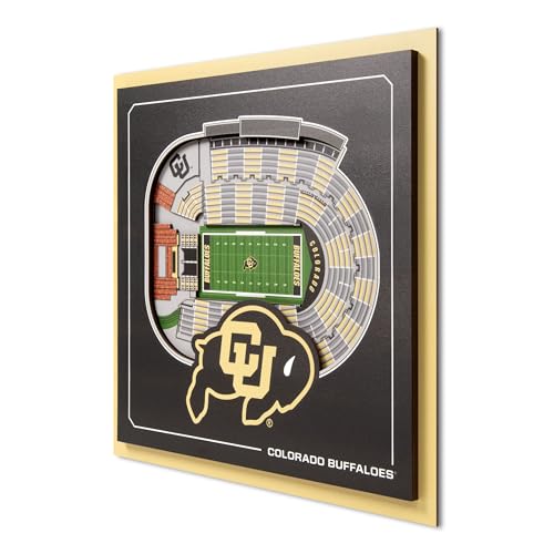 YouTheFan Officially-licensed NCAA Colorado Buffaloes Stadium Series 3D Wall Art - multi-layer team stadium replica, detailed sports fan gift, indoor decor