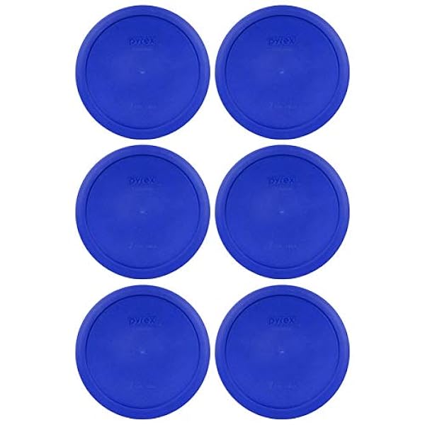 Pyrex 7402-PC kadett blå rund förvaring ersättande lockskydd passar 6 & 7 koppar – 6-pack
