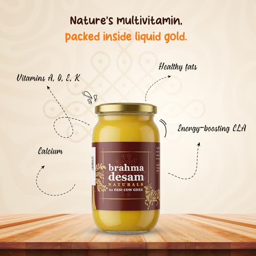 Image of Brahmadesam A2 Cow Ghee 1000 Ml | Pure and Natural Desi Cow Ghee | Everyday A2 Ghee for Cooking & Daily Use | Glass Jar