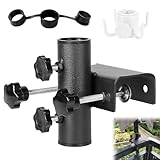 Sonnenschirmhalter Balkongeländer, Sonnenschirm Halterung Balkon,Klemmbereich (20 mm - 63 mm), Schirmdurchmesser (23 mm - 38 mm), Einstellbar Balkonhalterung für Sonnenschirme Balkon Terrasse