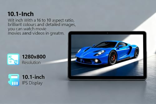 Image of 10.1 Inch Android 15 Tablet with Gemini AI, 18GB RAM 128GB ROM (1TB Expandable), Octa-Core Processor, 1280x800 IPS HD Display, 6000mAh Battery, WiFi 6, Dual 5MP /8MP Camera, Widevine L1, Black