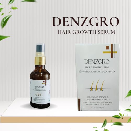 Image of Denzgro Hair Growth Serum for Women & Men - 50 ML | Strengthens Roots, Reduces Hair Fall, Promotes Hair Regrowth | Non-Greasy, Fast Absorbing Formula | With Biotin & Plant Extracts