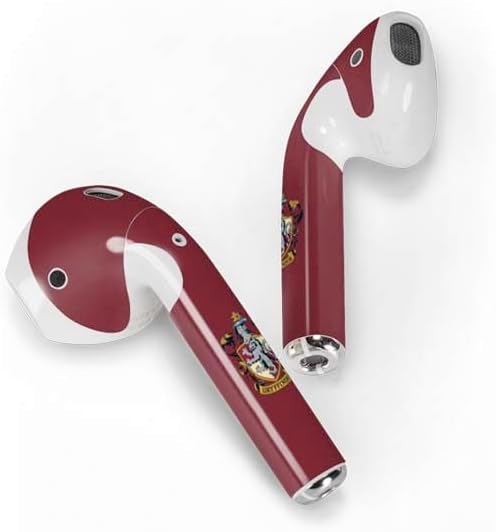Miniatura 2 de Skinit Calcomanía de audio compatible con Apple AirPods con funda de carga Lightning, diseño oficial de Warner Bros Gryffindor House Crest