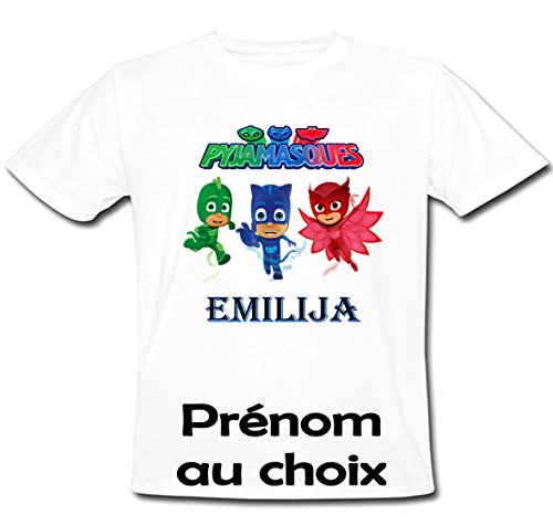 GRAVOPHOTO - Tshirt personnalisé Pyjamasques prénom et Taille au Choix