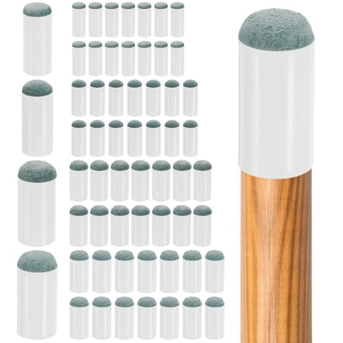 Grevosea 60 Pcs Slip on Pool Cue Tips, Billiard Stick Cue Tips Replacement Kit, Sizes Upgrade Pool Stick Tip for Snooker and Billiard Cues Fast-Fix Solution for Tip Replacement (9/10/12/13mm)