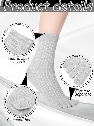 Image of Bencailor 4 /12Pairs Women Toe Sock Five Toe Sock