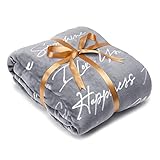 Chanasya Manta de regalo prémium con texto en inglés "I Love You", manta gris