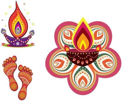 Rangoli Floor Stickers Floor Home Decoration Diwali Stickers for Diwali Sticker Pack of 3