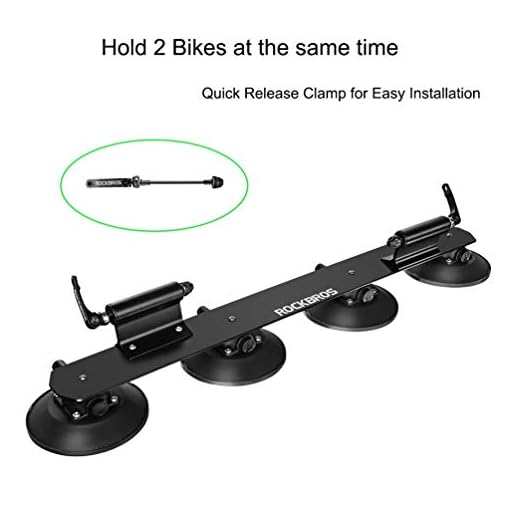 ROCKBROS Suction Cup Bike Rack for Car Roof Top Sucker Bike Rack Quick Release Aluminium Alloy Bike Carrier with Sucker for 2 Bikes - Image 4