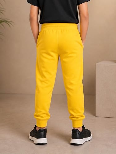 Image of KiddoPanti 100% Cotton Track Pants for Boys & Girls | Soft Single Jersey Fabric | Elastic Waist with Drawcord | Full Length with Rib Hem & Pockets | Joggers and Lowers for Kids