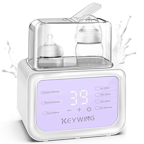 Baby Bottle Warmer Bottle Heating Baby Milk Warmer Breast Milk, Double Bottle Warmer Baby Food Heater, Fast, Defrost 6 in 1 Smart Warmer with LCD Screen