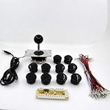  FidgetGear Lot de 5 Baguettes de Combat pour PC Joystick & ✮ Boutons poussoirs DIY Pièces Arcade Encodeur USB Noir