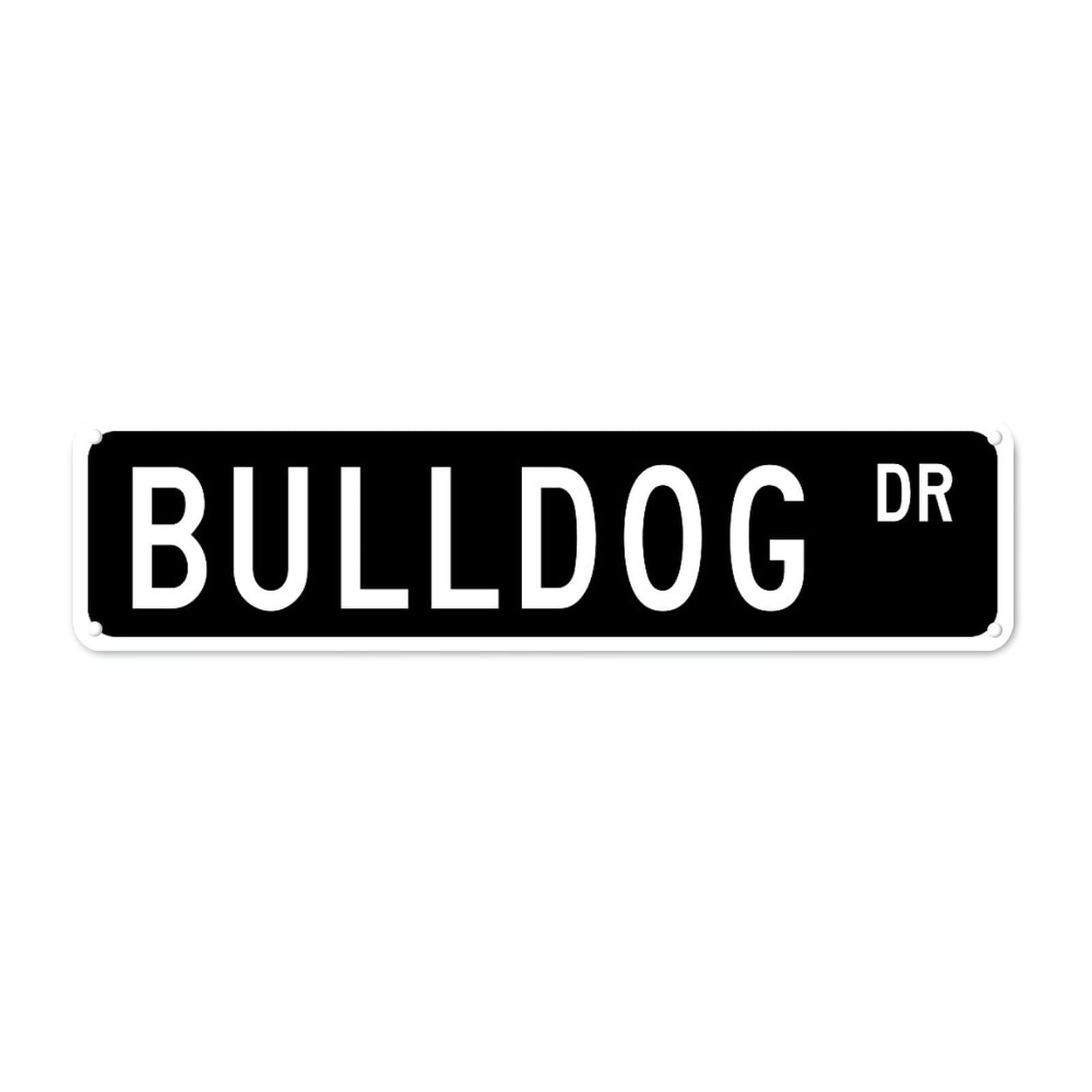 Bulldog Street Vintage Tin Signs Art Plaque Aluminum for Home Kitchen Garden Wall Pub Club Coffee Funny Decor 4x16 Inch